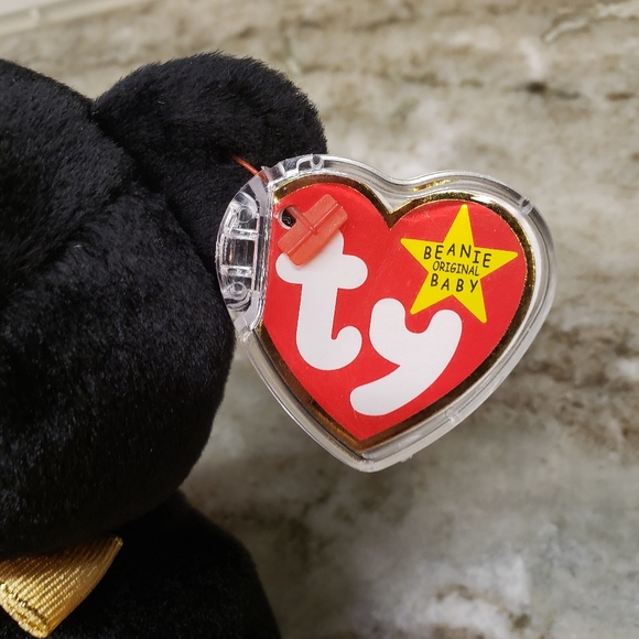Rare - BLACK BEANIE TY - The End BEAR Ty Beanie Babies - Picture 3 of 9